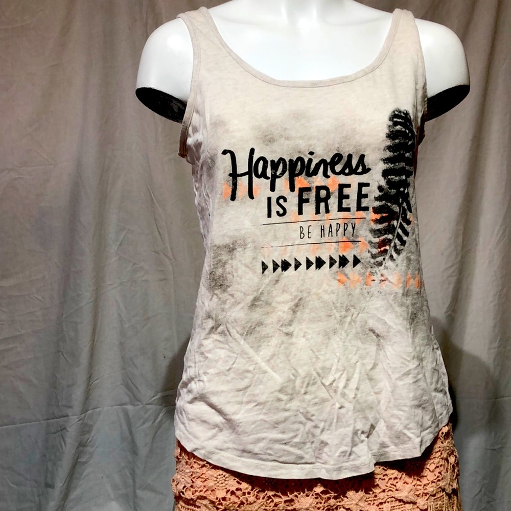 Happiness is free, be happy T-shirt tank top